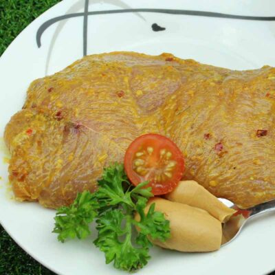 Putenschnitzel Erdnussbuttermarinade